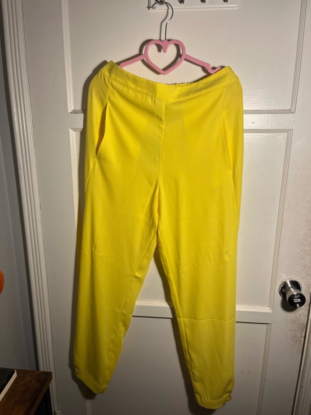 Express Yellow Straight Leg Pants - Picture 2 of 2